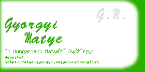 gyorgyi matye business card
